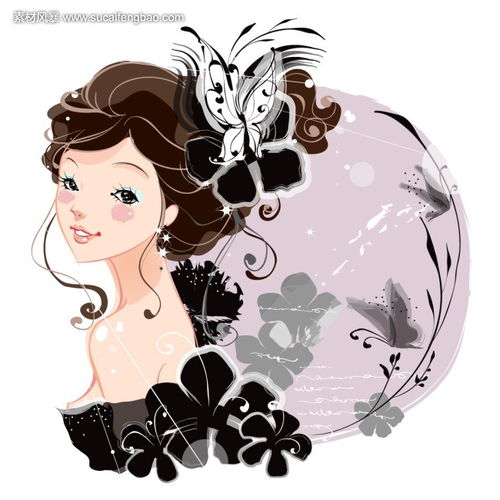 韩国卡通手绘美少女ai免费下载花纹卡通插画韩国美矢量素材httpwww.sucaifengbao.comvectorai矢量素材免费下载