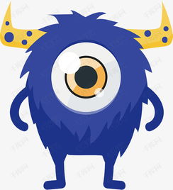 卡通绿色独眼小怪物矢量素材图片免费下载高清psd千库网图片编号10299290