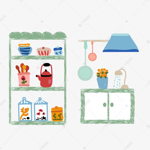卡通插画风厨房小景素材图片免费下载千库网