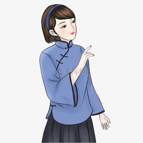 卡通短发的先进女知识分子素材图片免费下载千库网