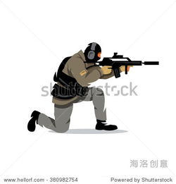 向量战术射击卡通插图武装军事准备用自动步枪射击孤立在白色背景工业,人物站酷海洛创意正版图片,视频,音乐素材交易平台shutterstock中国独家合作伙伴