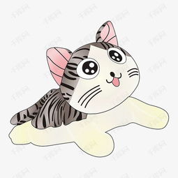 趴着的卡通胡须小猫咪素材图片免费下载高清png千库网图片编号9609499