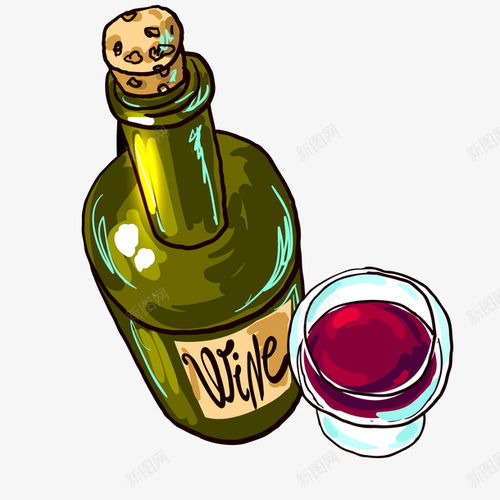 卡通红酒酒瓶和酒杯矢量图设计图片免费下载页面网页平面电商创意素材手绘饮品素材