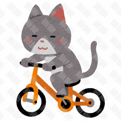 骑自行车的小狗狗猫咪小猫手绘卡通插画手绘png儿童插画免扣素材2阿猫阿狗