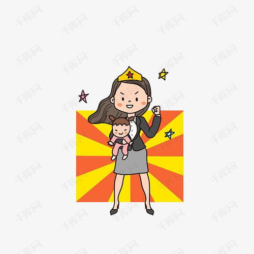 平衡家庭与事业的女超人妈妈装饰png素材图片免费下载高清png千库网图片编号9764658