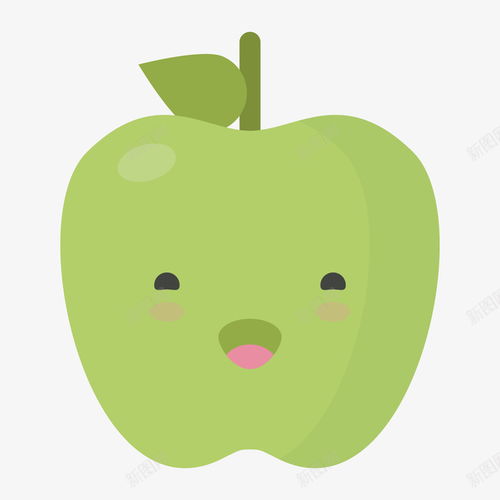 绿色圆弧微笑的苹果矢量图免抠png设计图片免费下载页面网页平面电商创意素材水果卡通素材