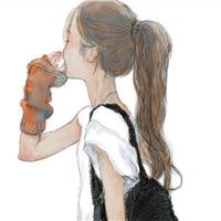 卡通背影头像女,清新卡通女生背影微信头像图片