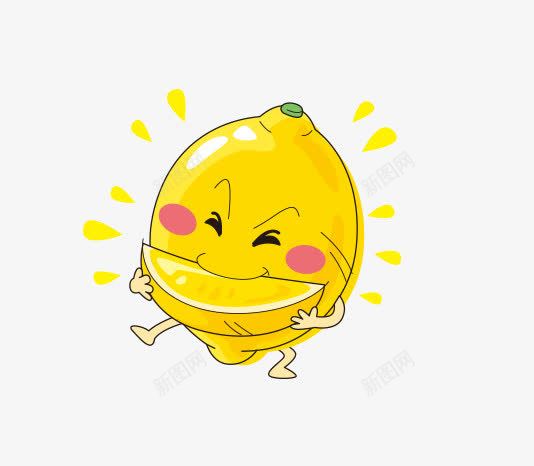 手绘卡通柠檬页面网页平面电商创意素材卡通笑脸素材