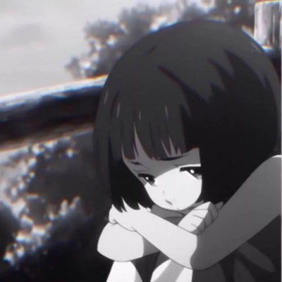 林弦黑白二次元动漫女生头像