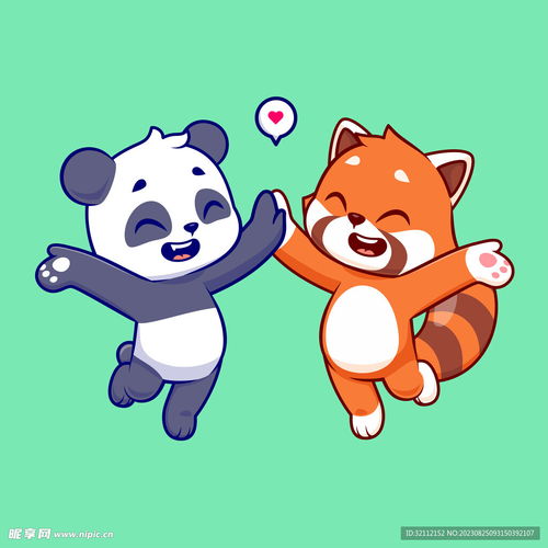 矢量卡通熊猫设计图