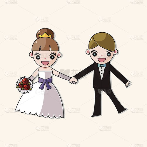 婚礼新人主题元素向量,eps婚礼