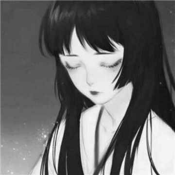黑白动漫女生高冷头像冷酷黑色二次元女生头像,卡通头像图片