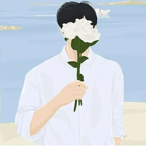 一组手绘插画情侣头像