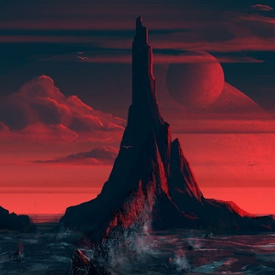 唯美动漫头像风景,唯美红色夕阳动漫风景图片