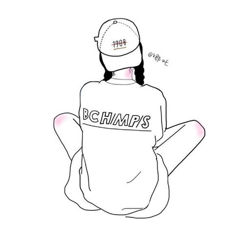 求好看的黑白卡通女生头像