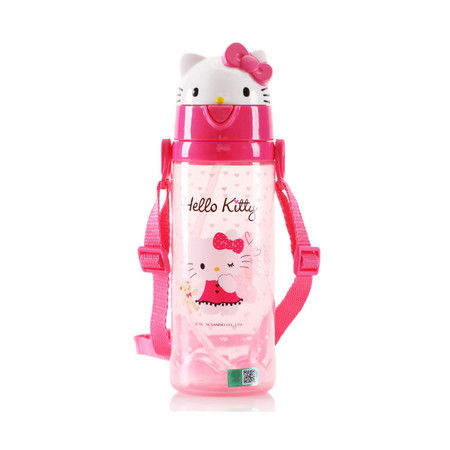 凯蒂猫hellokitty儿童吸管水杯女童防漏杯子幼儿小学生卡通夏便携宝宝学饮杯550ml