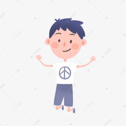 六一儿童节短发男孩跳跃卡通免抠素材图片免费下载高清psd千库网图片编号12116598