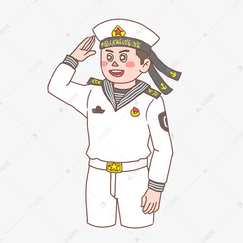 军人男海军敬礼手绘小清新素材图片免费下载千库网