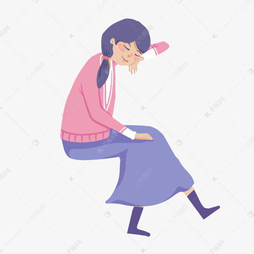 女孩休息治愈系卡通唯美插画素材图片免费下载千库网