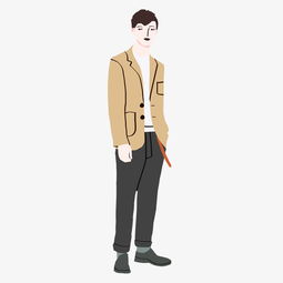 秋季卡通手绘男装时尚流行穿搭图片素材其他格式下载动漫人物大全