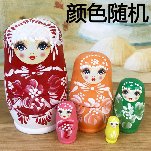 俄罗斯5层套娃大头儿子卡通小猪佩奇海宝木制儿童益智玩具孩子