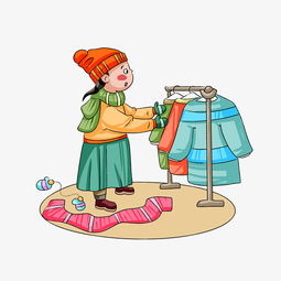 冬季取暖女生羽绒服手绘插画图片素材其他格式下载动漫人物大全