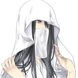 白纱蒙面美女女生头像动漫二次元高冷