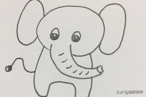 儿童铅笔画儿童铅笔绘画大象的画法