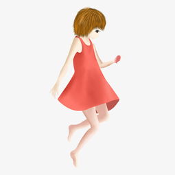 穿红色连衣裙的小女孩设计图图片素材其他格式下载动漫人物大全