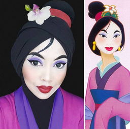 另类cosplay女子用头巾装扮卡通人物惟妙惟肖