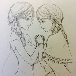 冰雪奇缘动漫唯美线稿手绘黑白堆糖,美好生活研究所