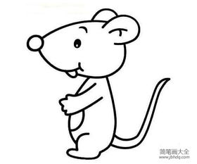 一组卡通老鼠的简笔画图片