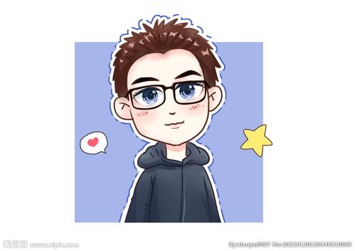 手绘男青年卡通头像图片