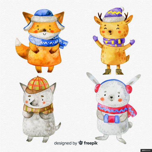 动物卡通狐狸拟人可爱鸟类卡通动物萌宠动物插画绘画卡通动物萌宠动物插画绘画
