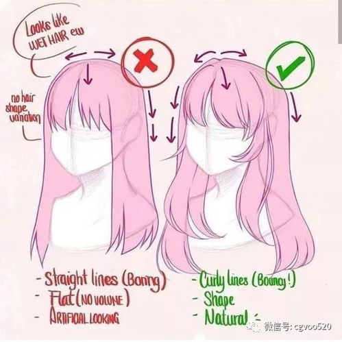 绘画参考日系漫画女生发型画法