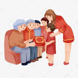 手绘卡通2019回家看望老人素材图片免费下载千库网