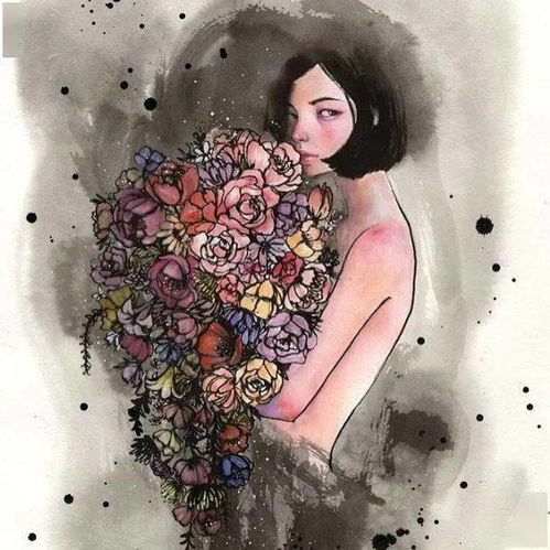 她手绘插画女孩,独特的气质,比任何头像壁纸还美