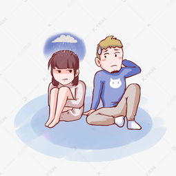 卡通手绘闹矛盾的情侣创意海报素材图片免费下载千库网