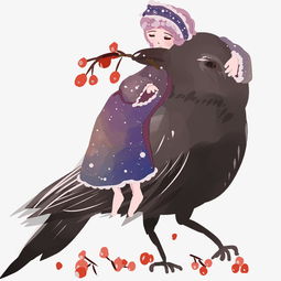 梦幻主题系列一女孩和黑鸟图片素材其他格式下载动漫人物大全