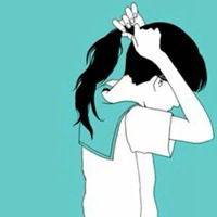 卡通女生头像背影长发唯美小清新