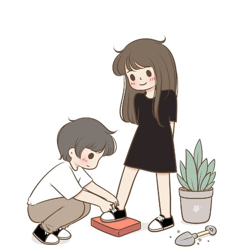 超甜的一组情侣互动漫画图片