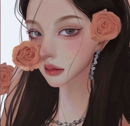 女生头像插画手绘风唯美动漫女头