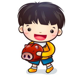 可爱卡通抱着储钱罐的小男孩图片素材psd模板下载2.93mb居家物品大全生活工作