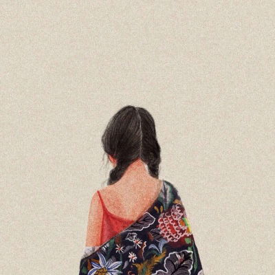 卡通背影头像唯美漂亮手绘画女生背影图片