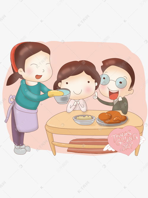 感恩节感谢父母卡通温馨家庭场景组图素材图片免费下载千库网