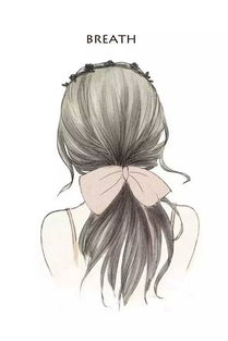 女生背影手绘