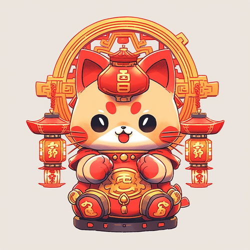 简约卡通3d招财猫素材图片海报设计下载请至来源处