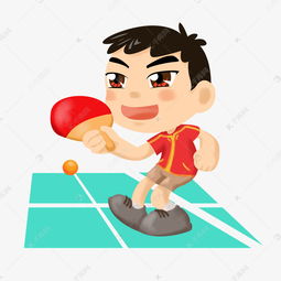 卡通运动系儿童插画之乒乓球少年素材图片免费下载千库网
