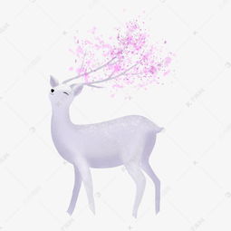 卡通白色的梅花鹿免抠图素材图片免费下载千库网