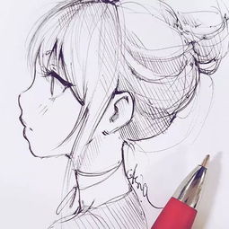90后美女的小清新二次元动漫手绘,不能错过